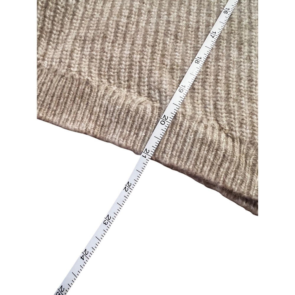 H&M XS‎ Beige V-Neck Long Sleeve Knit Sweater Wool Blend Casual Pullover Top - Picture 8 of 8